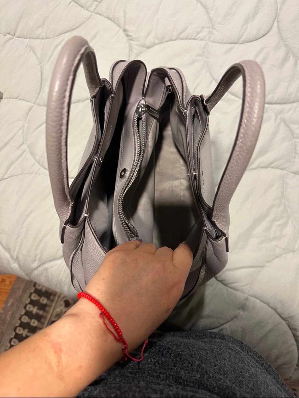Kate Spade Pebbled Leather Tote in Lavender Gray - Picture 7 of 7
